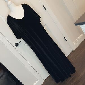 Woman Within Black Velvet Dress